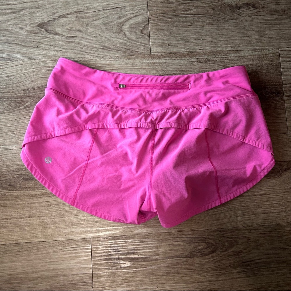 Lululemon Sonic Pink Speed Up Shorts - Size 6